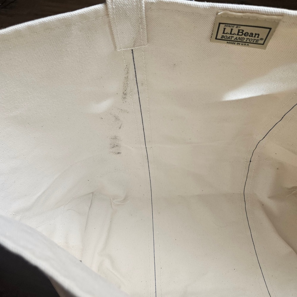 Vintage LL Bean Boat and Tote Blue Trim Canvas Bag Pembroke Farmhous NWT - Picture 6 of 8